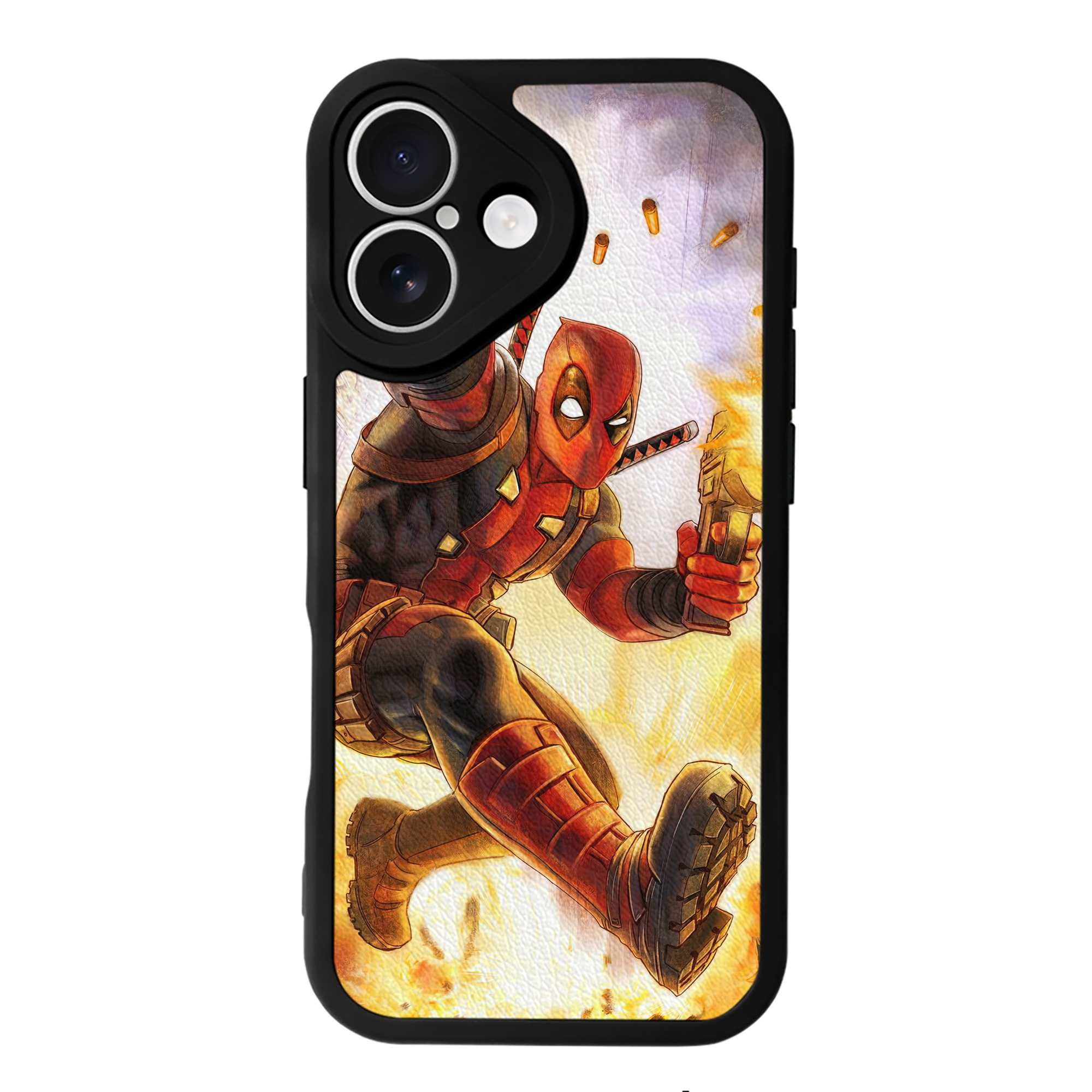 （画像用） Deadpool デッドプール 【iPhone 16シリーズ対応】シリコンスマホケース（レザー調） 材質：シリコン